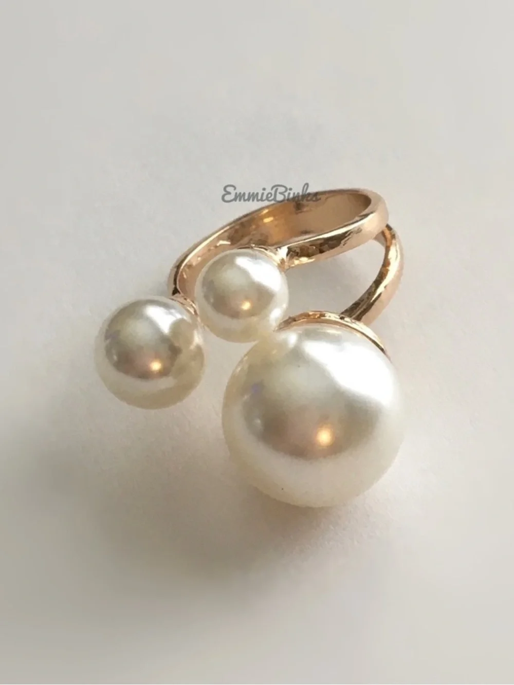 ✨3for$38  New Faux Pearl Trio Adjustable Statement Ring Pearl Illusion Cuff Ring